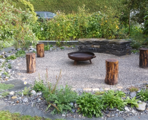 Sitzplätze und Wege