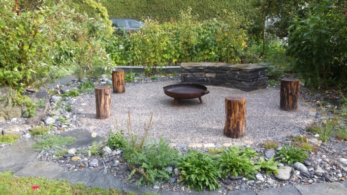 Sitzplätze und Wege